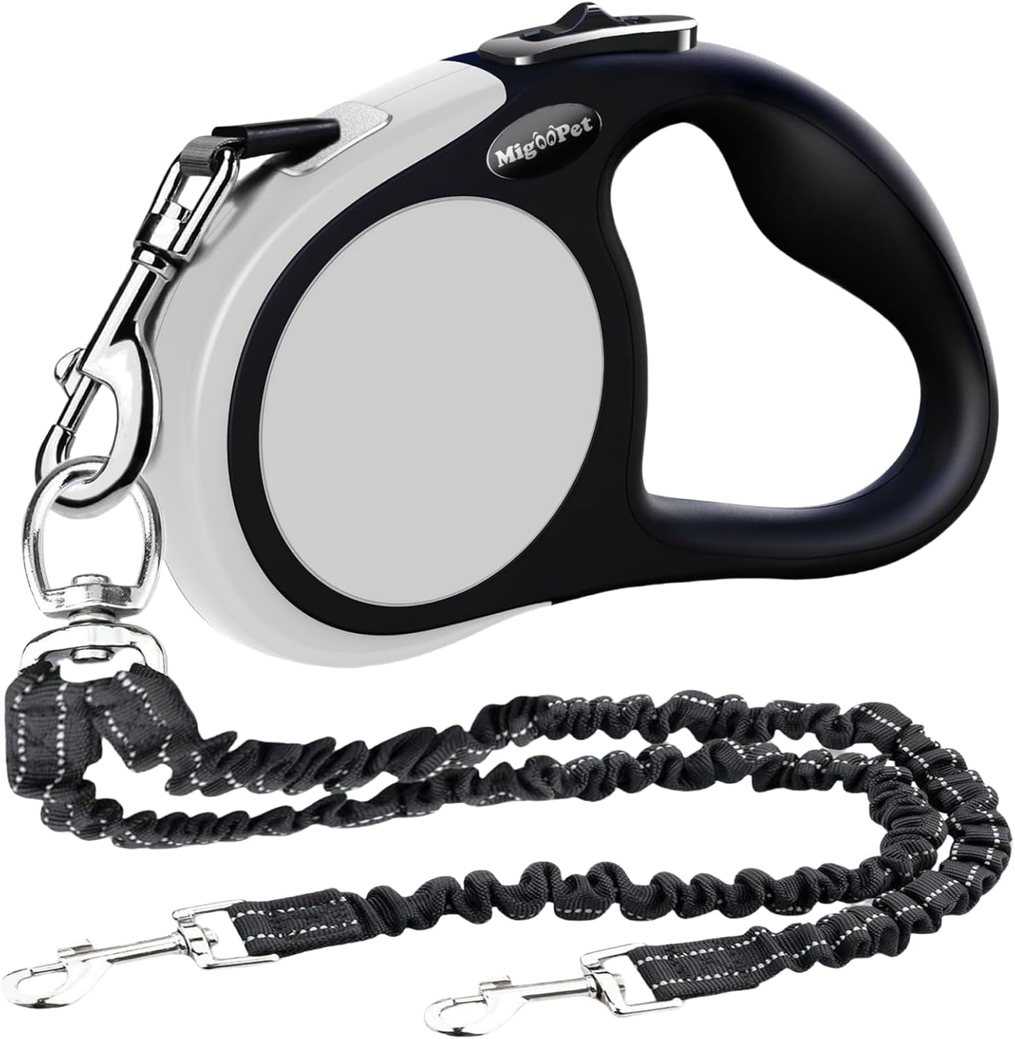 Double Retractable Dog Leash for Two Dogs up to 50 Lbs per - 16 Ft Coupler Dog Leashes for Small Medium - One Locked System, Non Slip Grip, Tangle Free