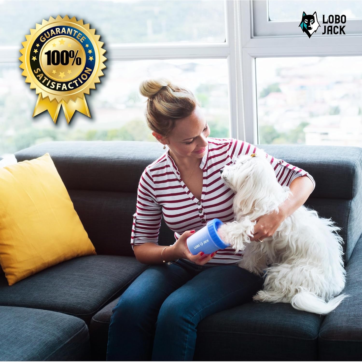 Dog Paw Cleaner, Portable Pet Cleaning 360º Silicone Washer Cup, for Small and Medium Breed Cats and Dogs (Blue) 2 Pack